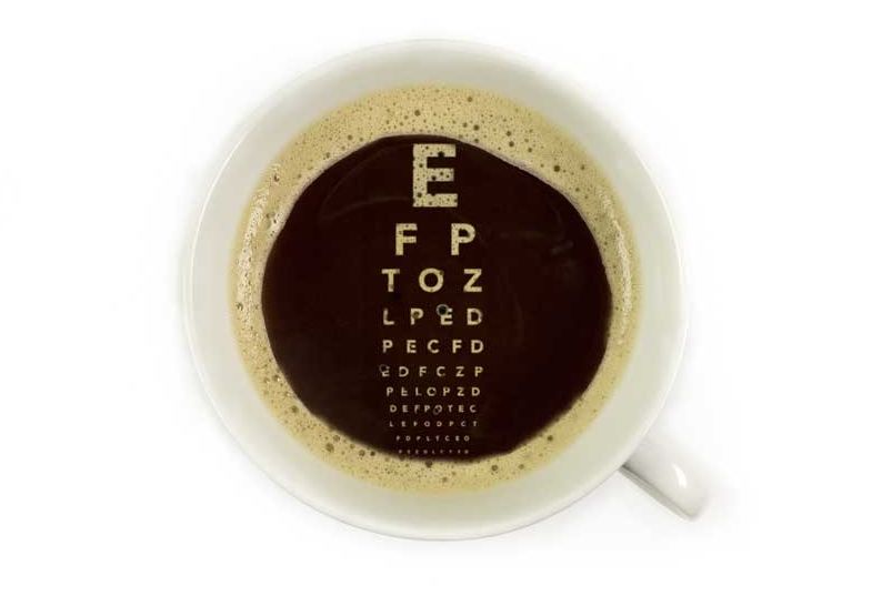 Kaffee mit Buchstaben